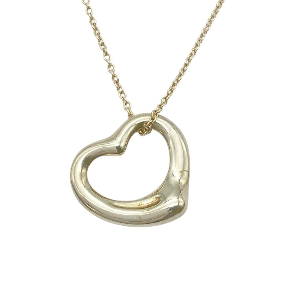 Tiffany & Co. Open Heart Necklace, SV925, 7.3g, Silver, Women's.